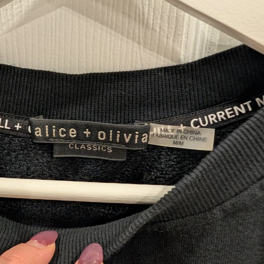 Alice + Olivia Joline Ruffle Sleeve Sweatshirt Tee - Picture 6 of 8